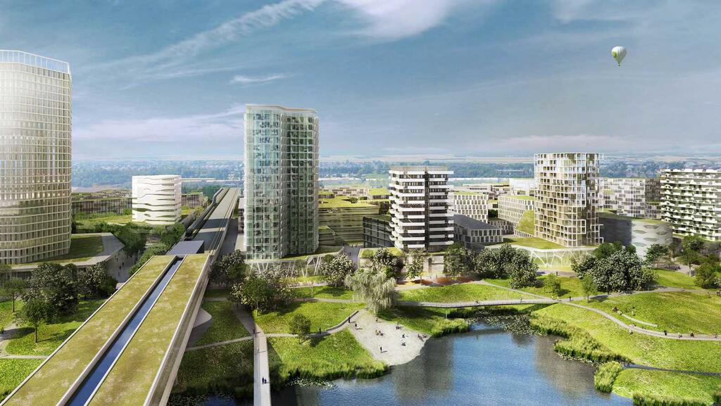 Futuristic green city landscape. wien 2030
